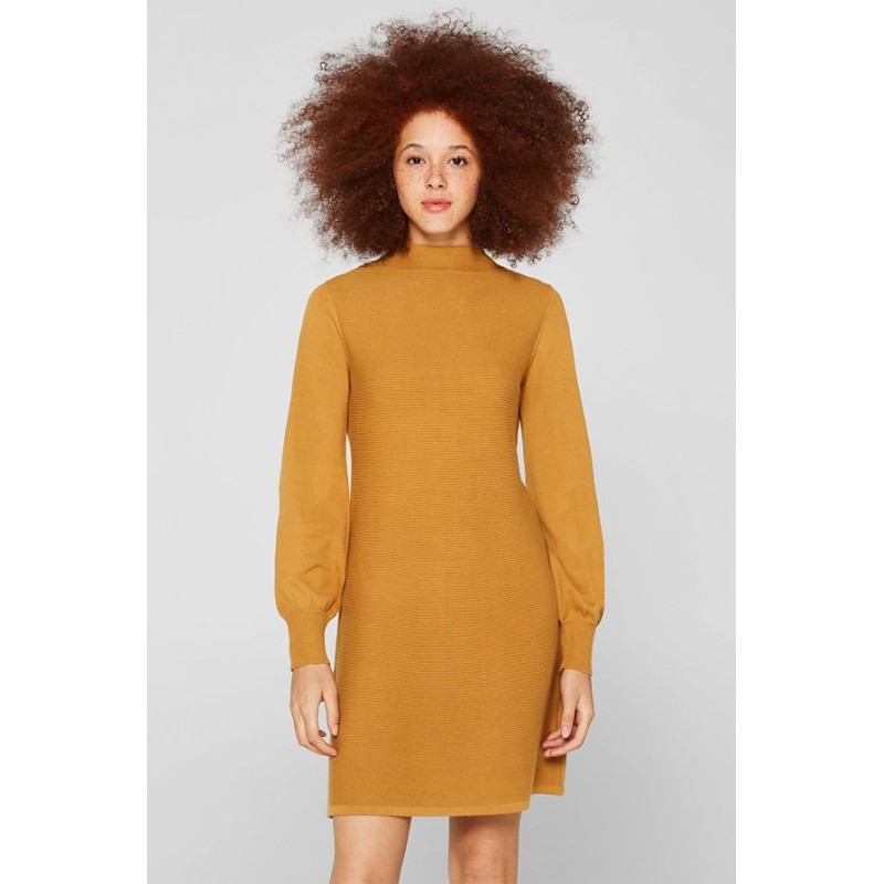Robe-pull à manches ballon, 100 % coton