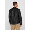 Veste style motard en cuir nappa